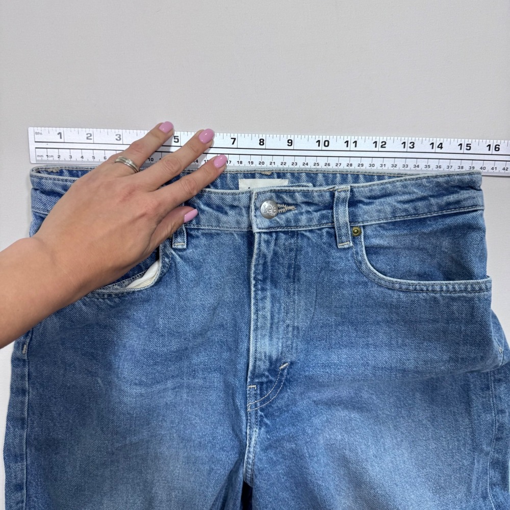 Lee x H&M Wide Leg Jeans Medium Wash High Rise Women's 8 Streetwear Minimalist - Picture 11 of 13